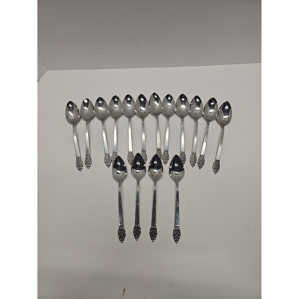 Lot of 16 Oneidacraft NORDIC CROWN Stainless Teaspoons 6"